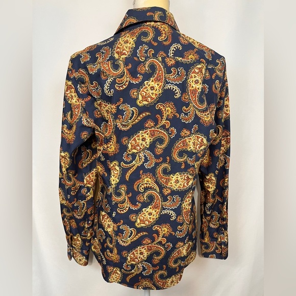 Lands’ End Multicolor Long Sleeve Button Down Blouse - Picture 2 of 6